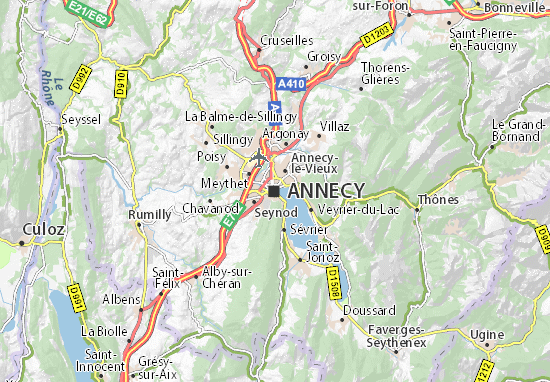 carte ville annecy Carte détaillée Annecy   plan Annecy   ViaMichelin
