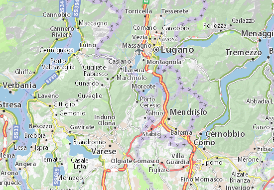 Carte Michelin Lac Du Lugano Plan Lac Du Lugano Viamichelin