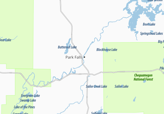 Mapa Park Falls
