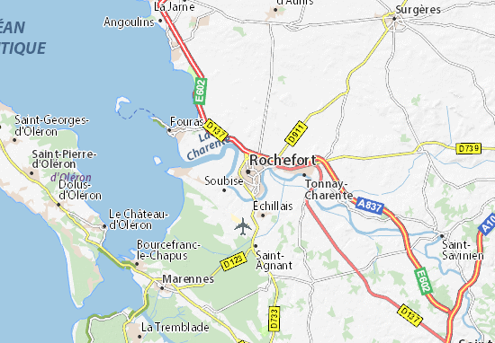 carte pays rochefortais Carte détaillée Rochefort   plan Rochefort   ViaMichelin