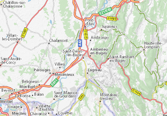 Kaart Plattegrond Saint-Denis-en-Bugey