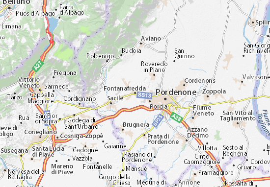 Map of Fontanafredda  Michelin Fontanafredda  map 