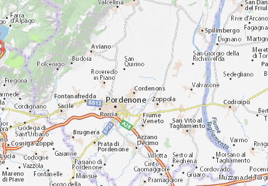 Karte Stadtplan Cordenons