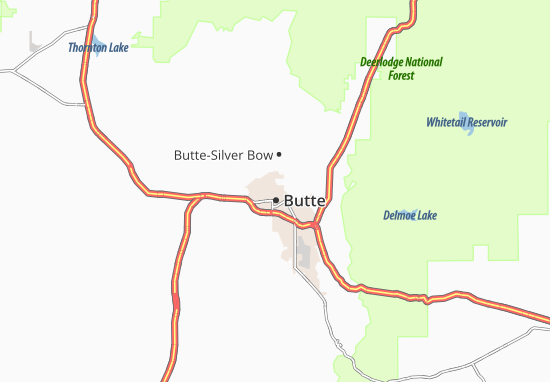 Karte Stadtplan Butte