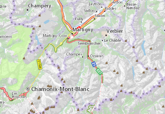 Mapa Champex