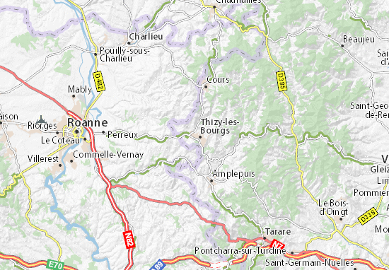 Mapa Bourg-de-Thizy