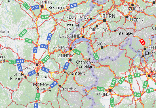 carte routiere de la haute savoie Carte détaillée Haute Savoie   plan Haute Savoie   ViaMichelin