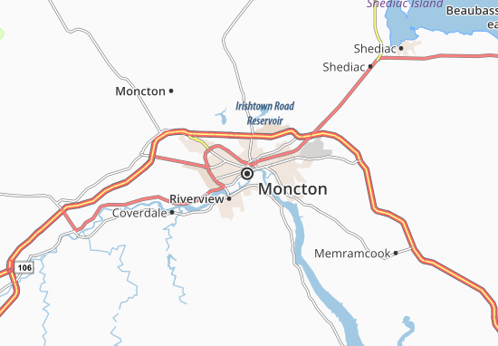 Kaart Plattegrond Moncton