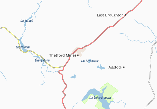Mapa Thetford Mines
