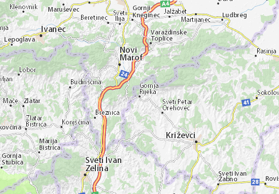 Karte Stadtplan Gornja Rijeka