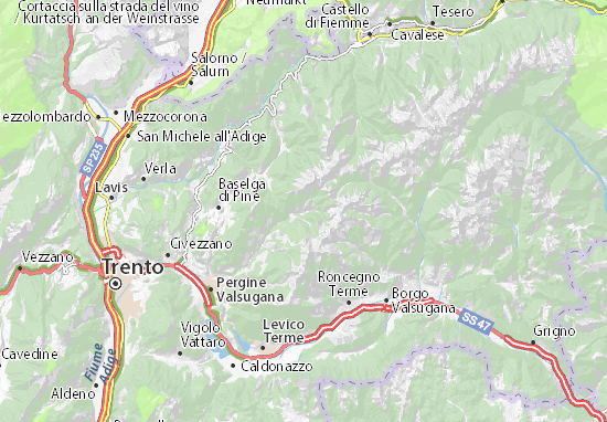 Kaart Plattegrond Palù del Fersina