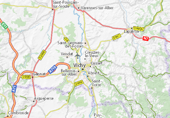 Karte Stadtplan Creuzier-le-Vieux