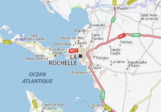 la rochelle carte Detailed map of La Rochelle   La Rochelle map   ViaMichelin