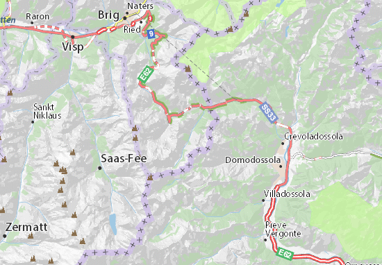 Mapa Zwischbergen