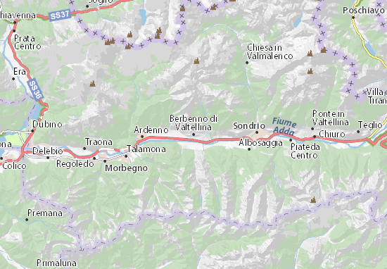 Karte Stadtplan Berbenno di Valtellina