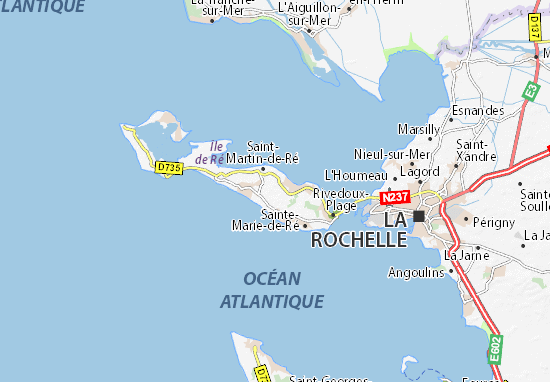 carte routiere ile de re Carte détaillée Île de Ré   plan Île de Ré   ViaMichelin