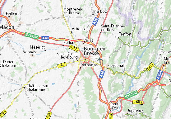 Carte MICHELIN Bourg-en-Bresse - plan Bourg-en-Bresse ...