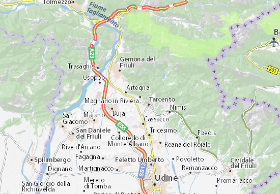 Karte Stadtplan Magnano in Riviera