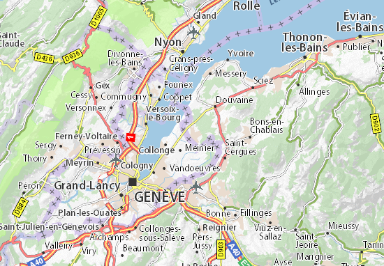 Karte Stadtplan Veigy-Foncenex