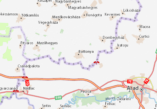 Karte Stadtplan Battonya