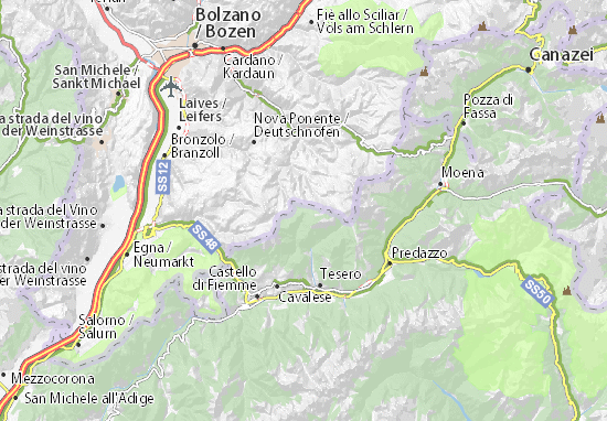 Karte Stadtplan Passo Lavazè