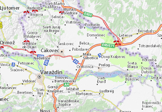Karte Stadtplan Mala Subotica