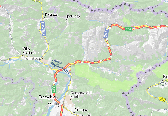 Karte Stadtplan Moggio Udinese