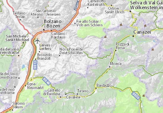 Kaart Plattegrond Dolomiti