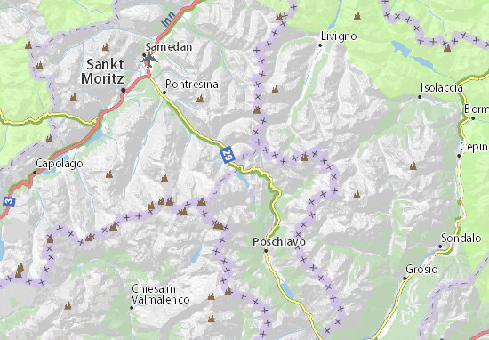 Mapa Passo del Bernina
