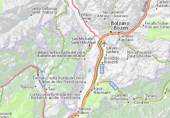 MICHELIN-Landkarte Kaltern an der Weinstrasse - Stadtplan Kaltern an
