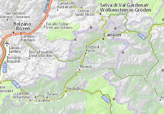 Mapa Vigo di Fassa