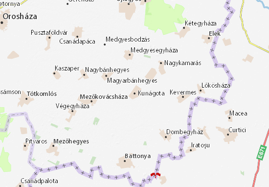 Karte Stadtplan Kunágota