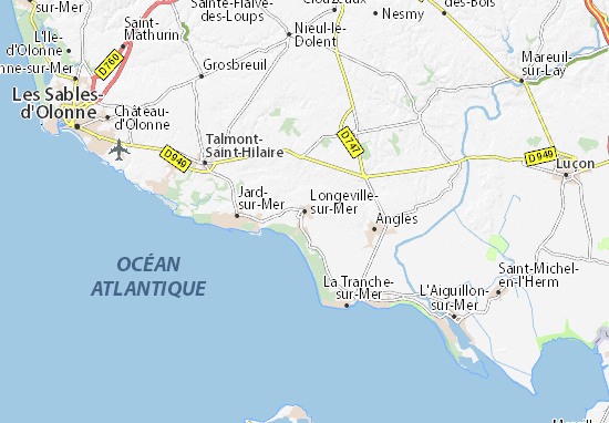 Karte Stadtplan Longeville-sur-Mer
