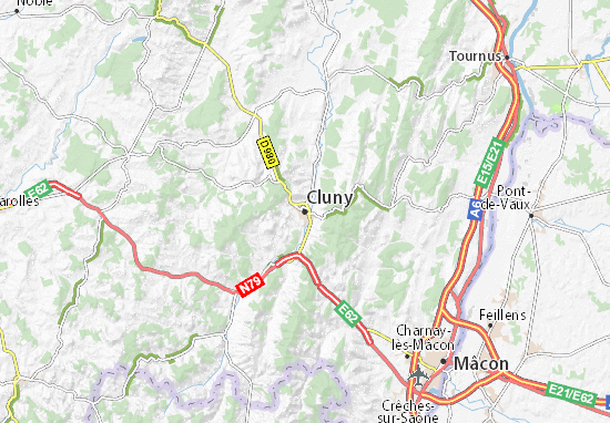Karte Stadtplan Cluny