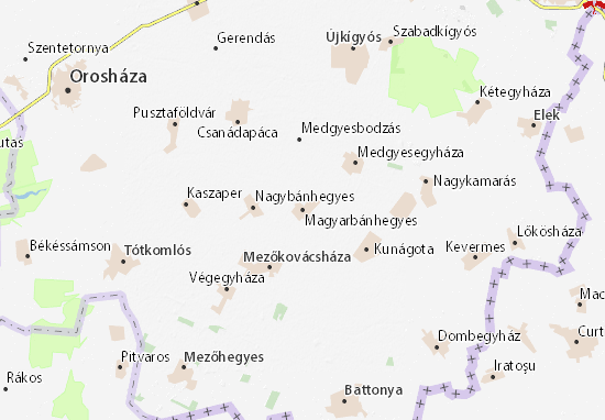 Karte Stadtplan Magyarbánhegyes