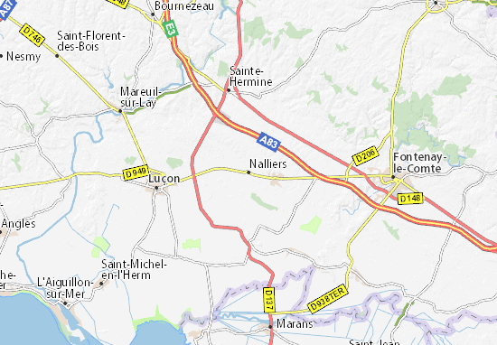 Karte Stadtplan Nalliers