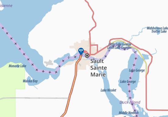 Kaart Plattegrond Sault Sainte Marie