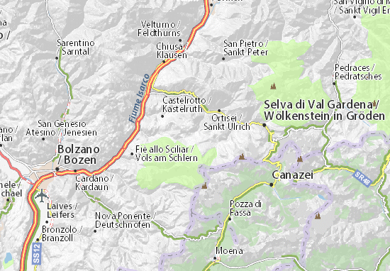 Karte Stadtplan Alpe di Siusi