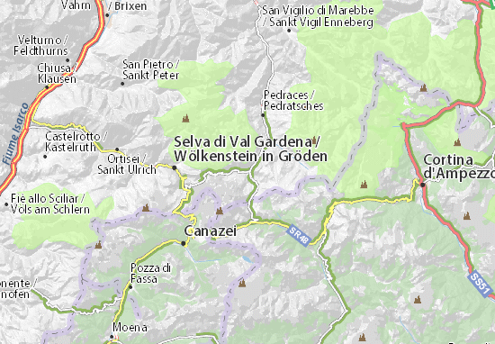 Mapa Corvara in Badia