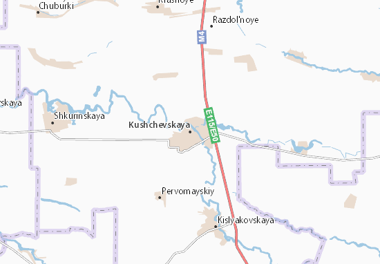 Karte Stadtplan Kushchevskaya