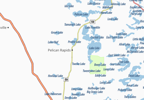 Mapa Pelican Rapids