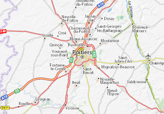 poitiers carte Carte détaillée Poitiers   plan Poitiers   ViaMichelin