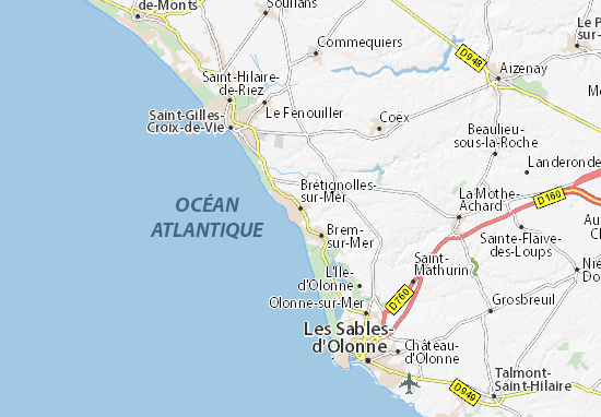 Karte Stadtplan Brétignolles-sur-Mer