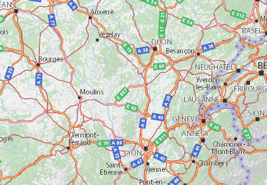 MICHELIN-Landkarte Saône-et-Loire - Stadtplan Saône-et-Loire - ViaMichelin