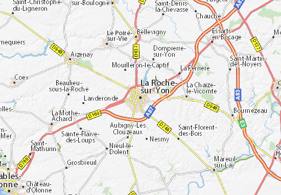 Kaart Plattegrond La Roche-sur-Yon