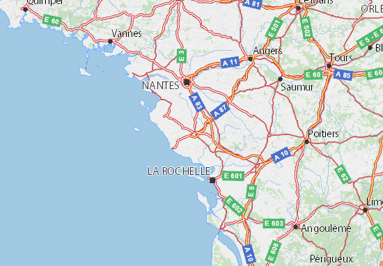 carte routiere de la vendee Carte détaillée Vendée   plan Vendée   ViaMichelin