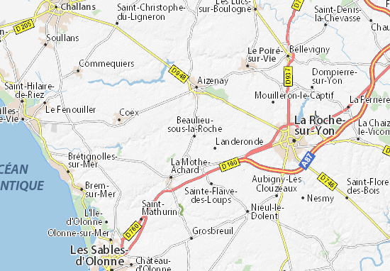 Karte Stadtplan Beaulieu-sous-la-Roche