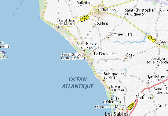 Mapa Saint-Gilles-Croix-de-Vie