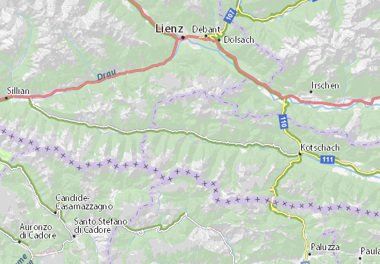 Mapa Sankt Lorenzen im Lesachtal