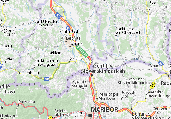 Mapa Straß in Steiermark